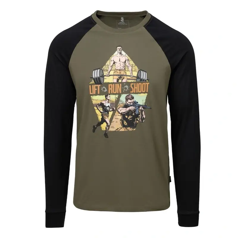 Hit sprzedaży Bluzka Z Długim Rękawem Lift, Run, Shoot Helikon-Tex Olive Green (TS-RLS-CO-02)