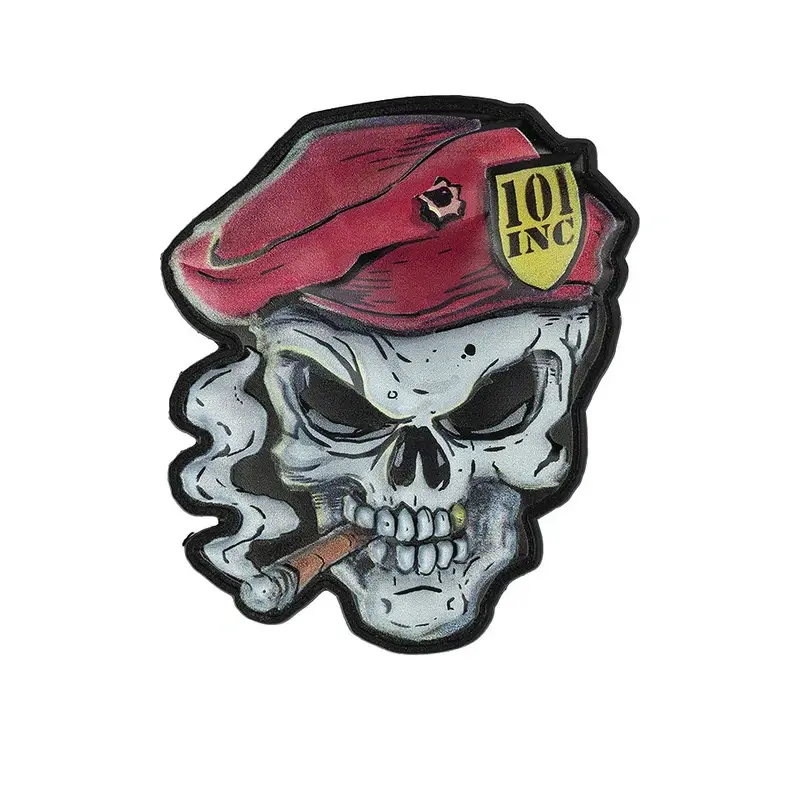 Naszywka Skull 3D UV PVC 101 Inc. Red Szybka dostawa