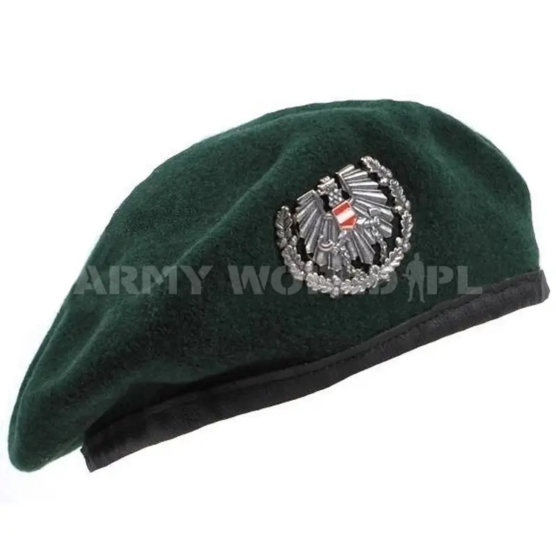 Obniżka ceny Beret Wojskowy Austriacki Z Oznaczeniem Zielony Oryginał Demobil BDB