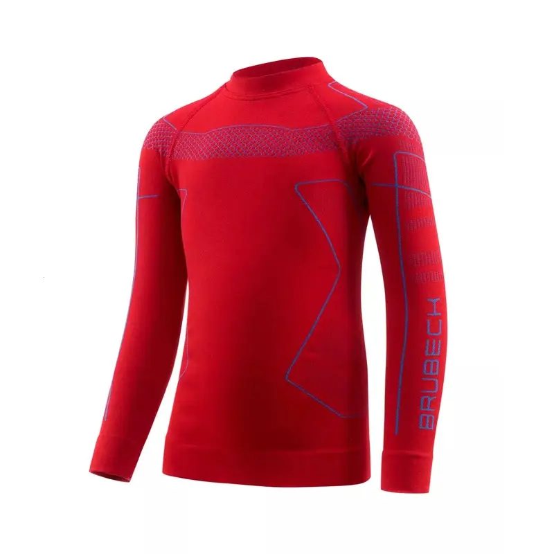 Bluza Termoaktywna Dziecięca Thermo Kids Brubeck Czerwono/ Niebieska (LS1611K) Oferta limitowana