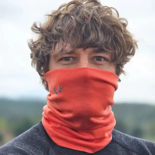 Dodaj do koszyka Komin Trekkingowy (100% Wełna Merino) Woolona Pomarańczowy
