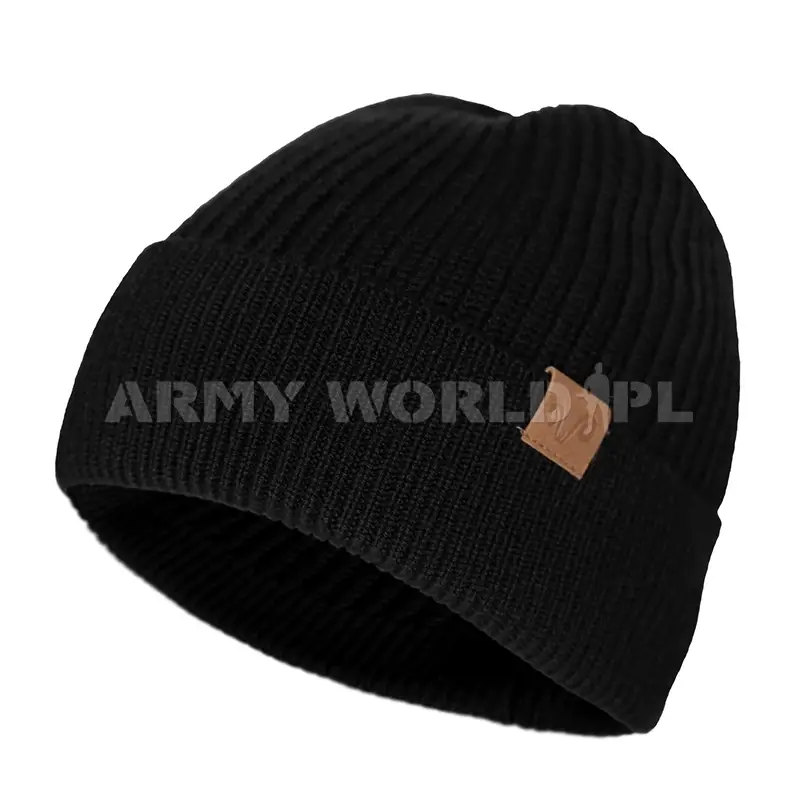 Czapka 100% Wełna Merino (250 g/m²) Icewall Woolona Czarna Super okazja