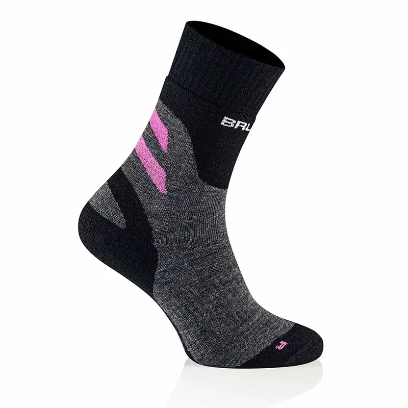 Ograniczona ilość Skarpety Damskie Trekking Merino Brubeck Grafitowo / Fuksjowe (SC5003W)
