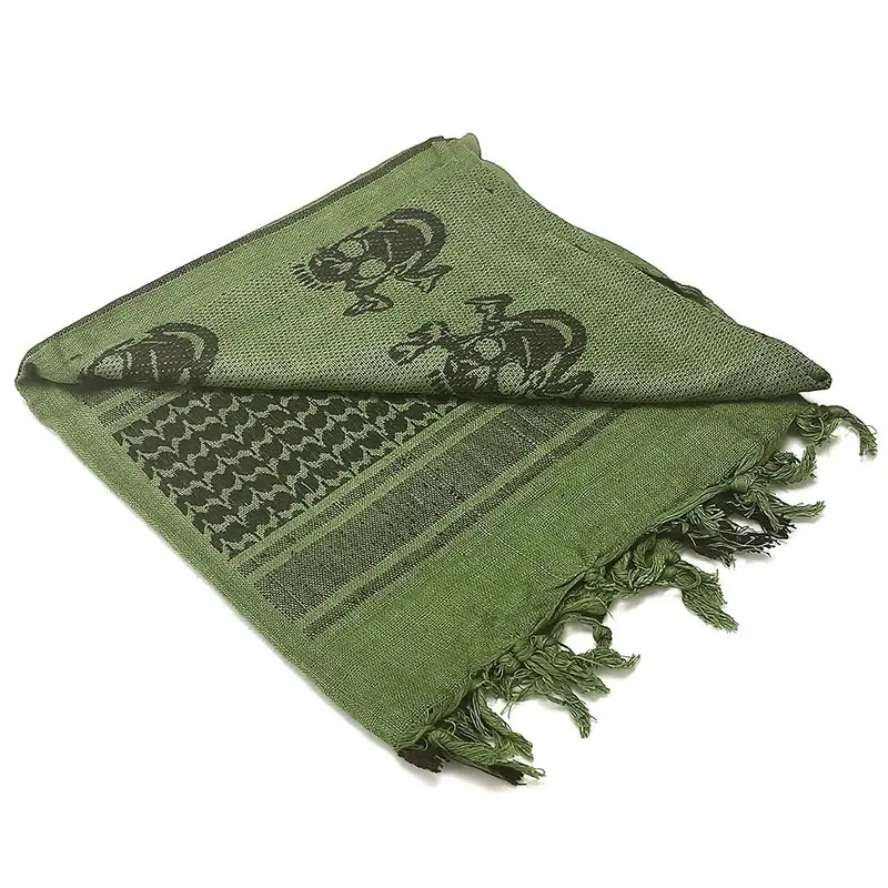 Arafatka Shemagh 100% Cotton Condor Skull Olive Drab / Black (201-S001) Najlepsza cena
