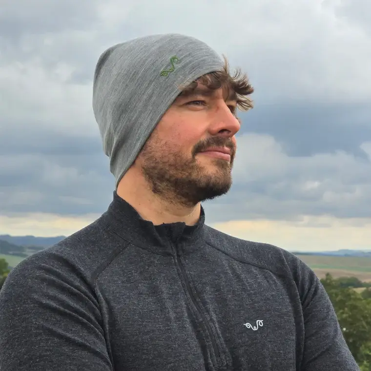 Czapka 100% Wełna Merino Unisex Woolona Szary Nowy