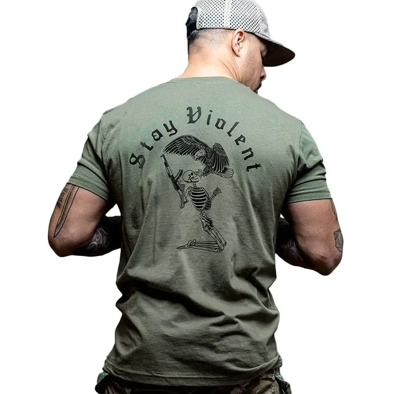 T-Shirt Stay Violent Brothers In Arms Olive Oferta czasowa