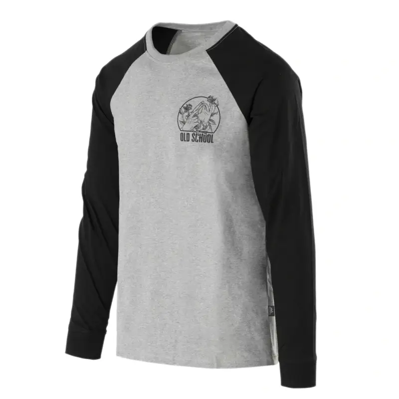 Bluzka Z Długim Rękawem Old School Helikon-Tex Mid Grey Melange (TS-OLD-CO-2M) Promocja