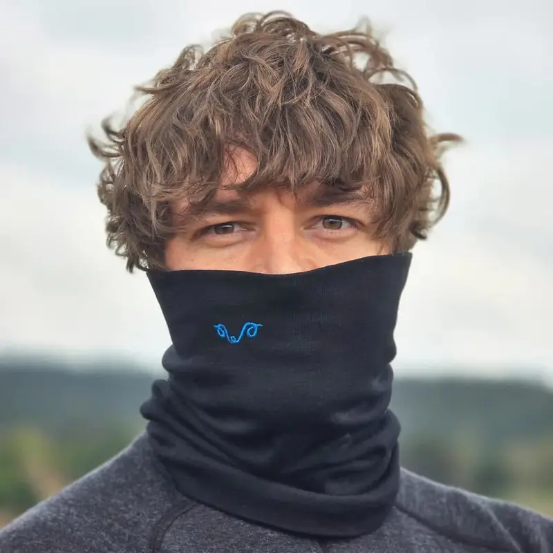 Komin Trekkingowy (100% Wełna Merino) Woolona Czarny Łatwy zwrot