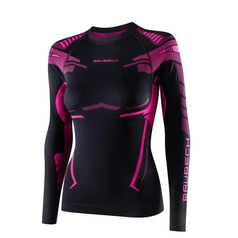 Bluza Damska DRY Brubeck Czarno / Fuksjowa (LS1569W) Nie przegap