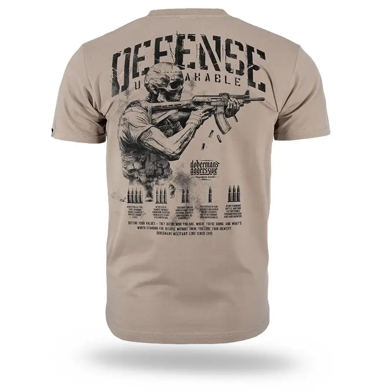 Wybór klientów T-shirt Defense Unbreakable Doberman's Aggressive Beżowy (TS377)