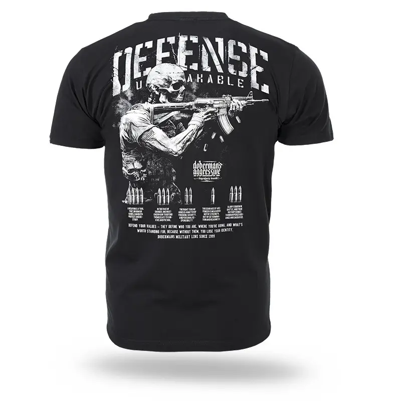 Oferta limitowana T-shirt Defense Unbreakable Doberman's Aggressive Czarny (TS377)