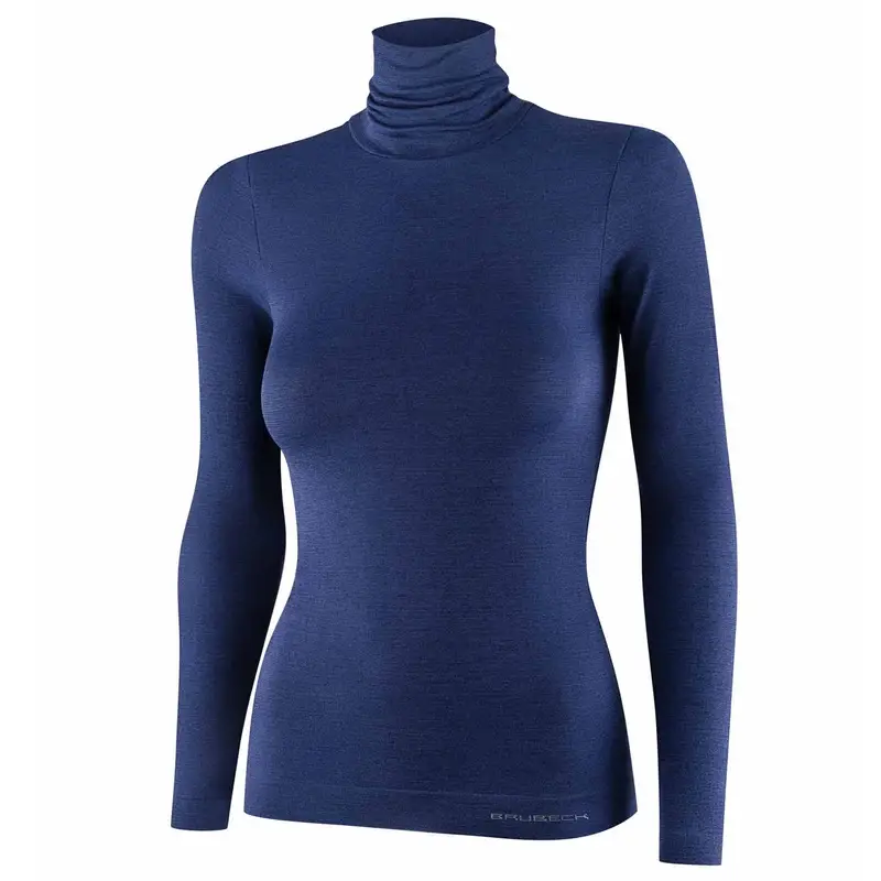 Kup teraz Koszulka Damska Z Golfem Comfort Merino Brubeck Granatowa (LS1627W)