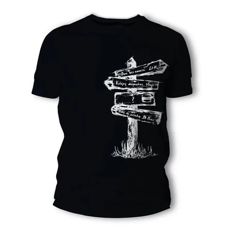T-Shirt Drogowskaz TigerWood Czarny Dostępne od ręki