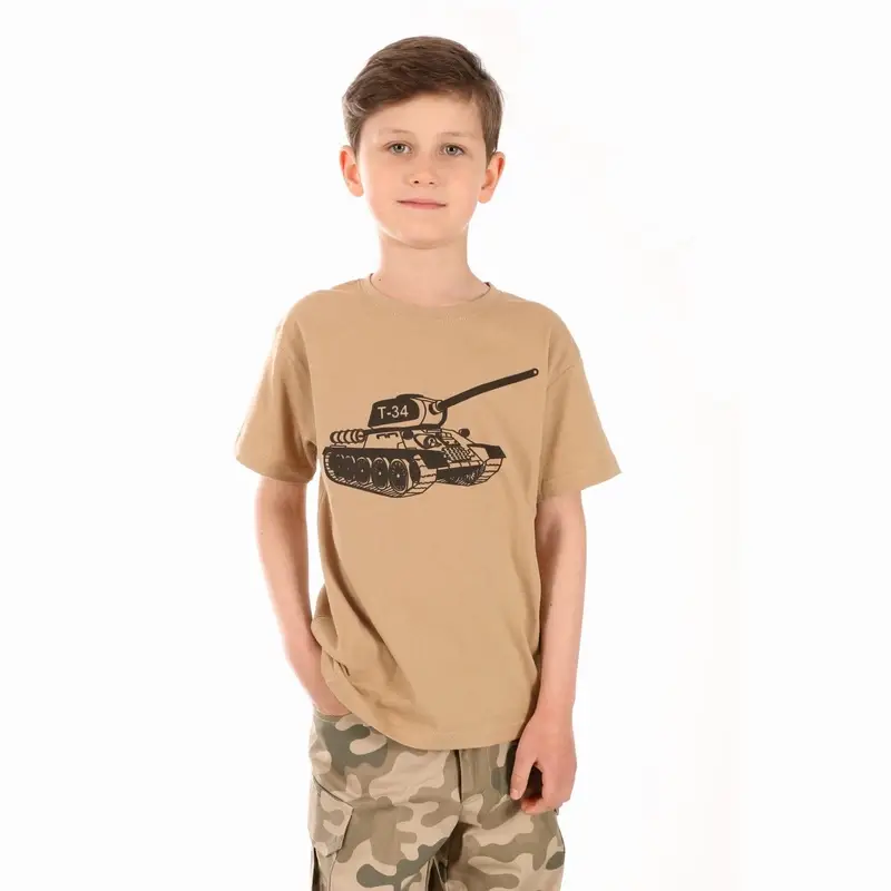 T-shirt Dziecięcy Junior Czołg T-34 Beżowy Dodaj do koszyka