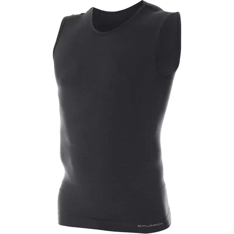 Koszulka Męska Bez Rękawków Comfort Wool Merino Brubeck Grafitowa (SL10160) Ekspresowa dostawa