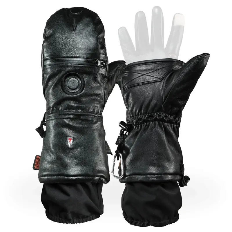Okazja Rękawice Zimowe Łapki Shell Full Leather Pro The Heat Company Czarne