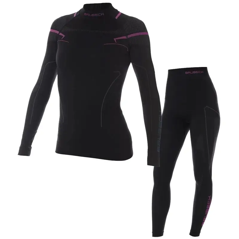 Ekspresowa dostawa Zestaw Damski Bluza + Spodnie Thermo Nilit Heat Brubeck Czarno / Różowe