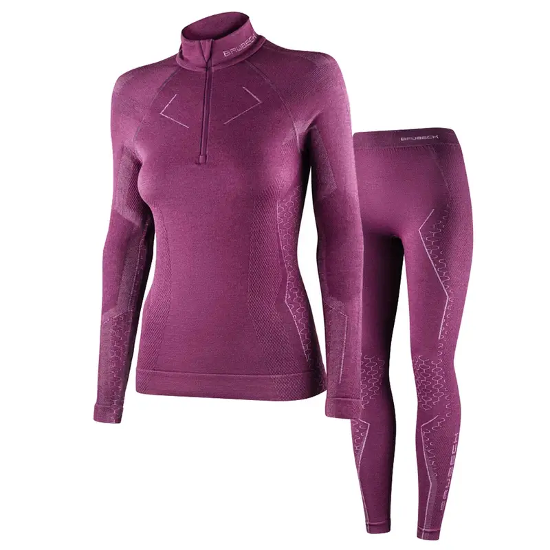Wyjątkowa oferta Zestaw Damski Bluza + Spodnie Extreme MERINO Brubeck Fuksja