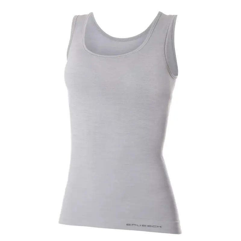 Tylko dziś Koszulka Damska Bez Rękawków Comfort Wool Merino Brubeck Popielaty (TA10170)