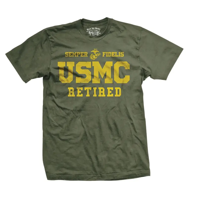 T-shirt USMC Retired Clas 7.62 Design Olive (BIT-750OLV) Tani