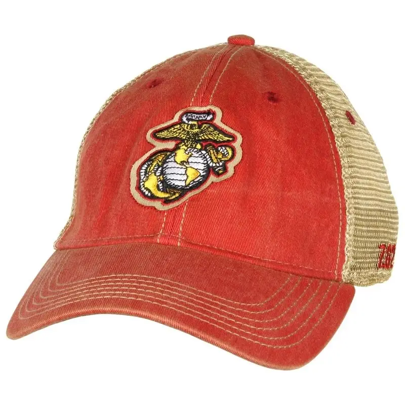 Bezpieczne zakupy Czapka USMC 'Eagle, Globe, And Anchor' Vintage Trucker Vintage 7.62 Design Czerwona (HAT-00522)