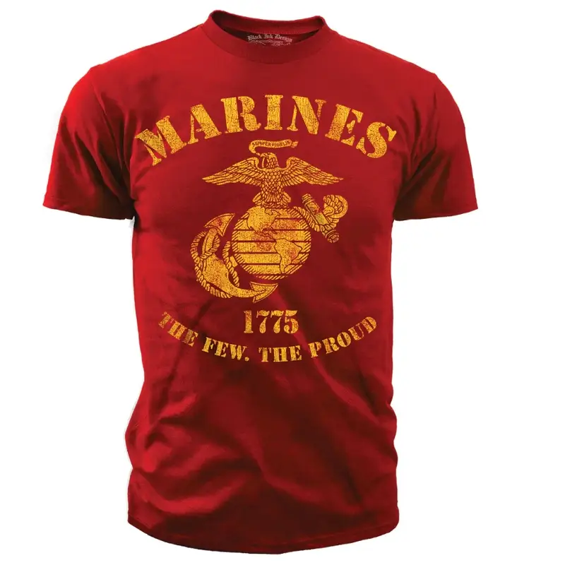 Nowość T-shirt USMC The Few The Proud Retro 7.62 Design Czerwony (BIT-658RED)