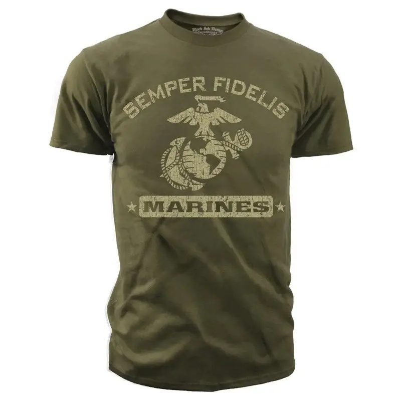 T-shirt United States Marines Semper Fidelis Retro 7.62 Design Olive (BIT-660OLV) Łatwy zwrot