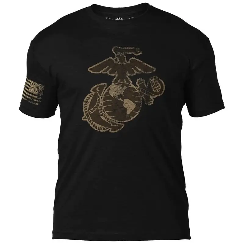 Bezpieczne zakupy T-shirt USMC EGA 'Distressed' 7.62 Design Heather Black (BAT-747HBLK)
