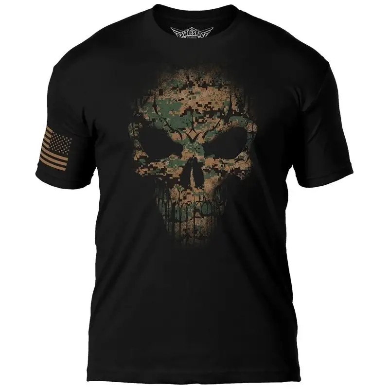 T-shirt USMC Woodland Marpat Skull 7.62 Design Czarny (BAT-1134BLK) Hit sprzedaży