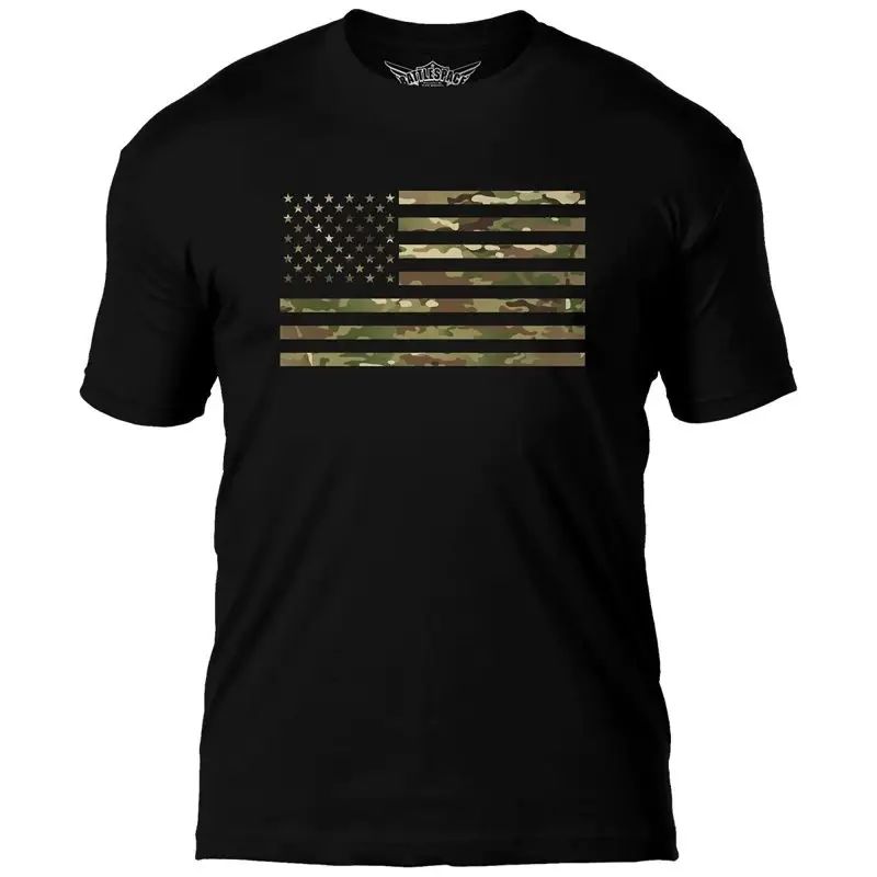 T-shirt Camo Flag 7.62 Design Czarny (BAT-1124BLK) Tani