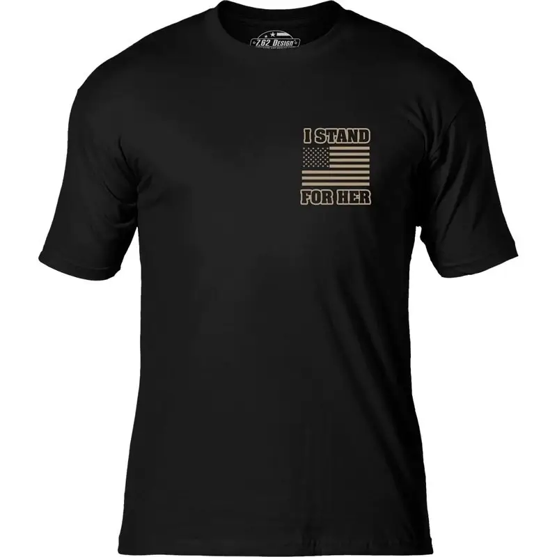 T-shirt 'I Stand For Her' National Anthem 7.62 Design Czarny (762-734BLK) Nowy