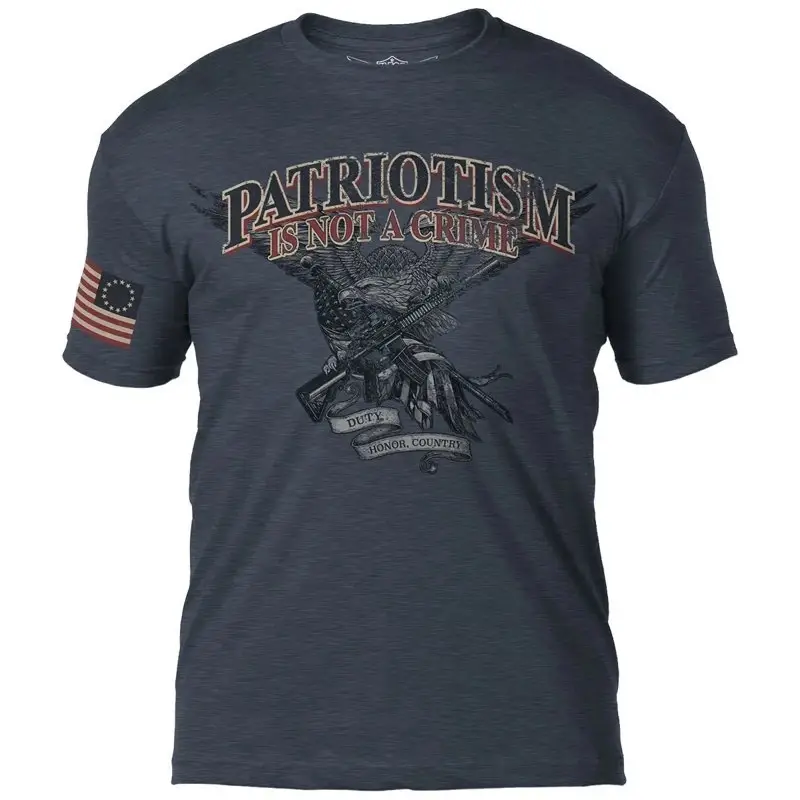 Dostępne od ręki T-shirt Patriotism Is Not A Crime v2 7.62 Design Heather Navy (762-1114HNVY)
