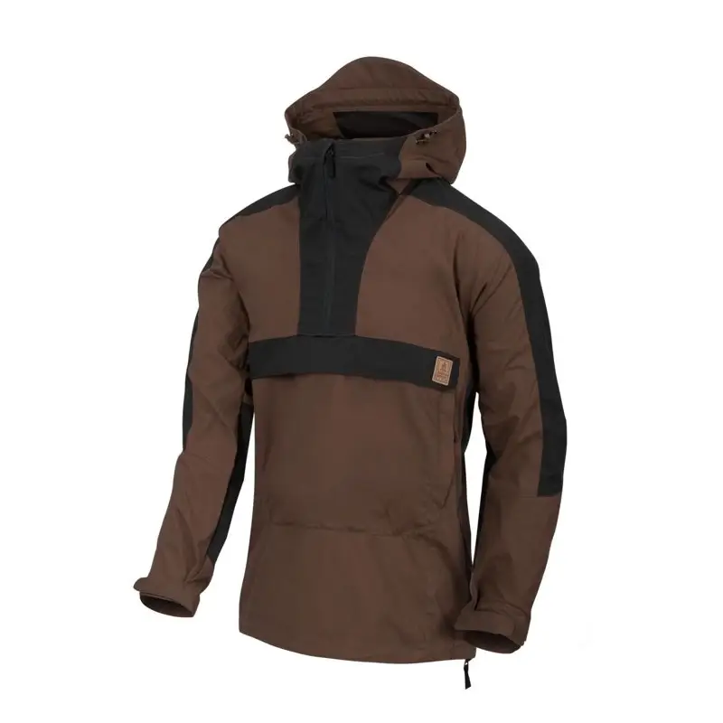 Kangurka Anorak / Kurtka WOODSMAN® Helikon-Tex Earth Brown / Czarna (KU-WDN-DC-0A01B) Rabat