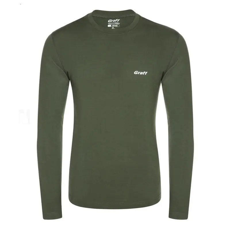 Koszulka z Długim Rękawem Graff Merino Warm Olive (916) Super okazja