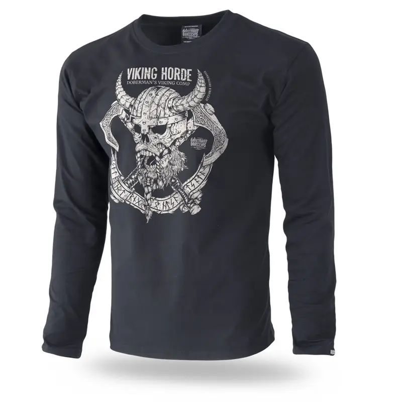 Koszulka Z Długim Rękawem VIKING HORDE Doberman's Aggressive Czarna (LS283) Bezpieczne zakupy