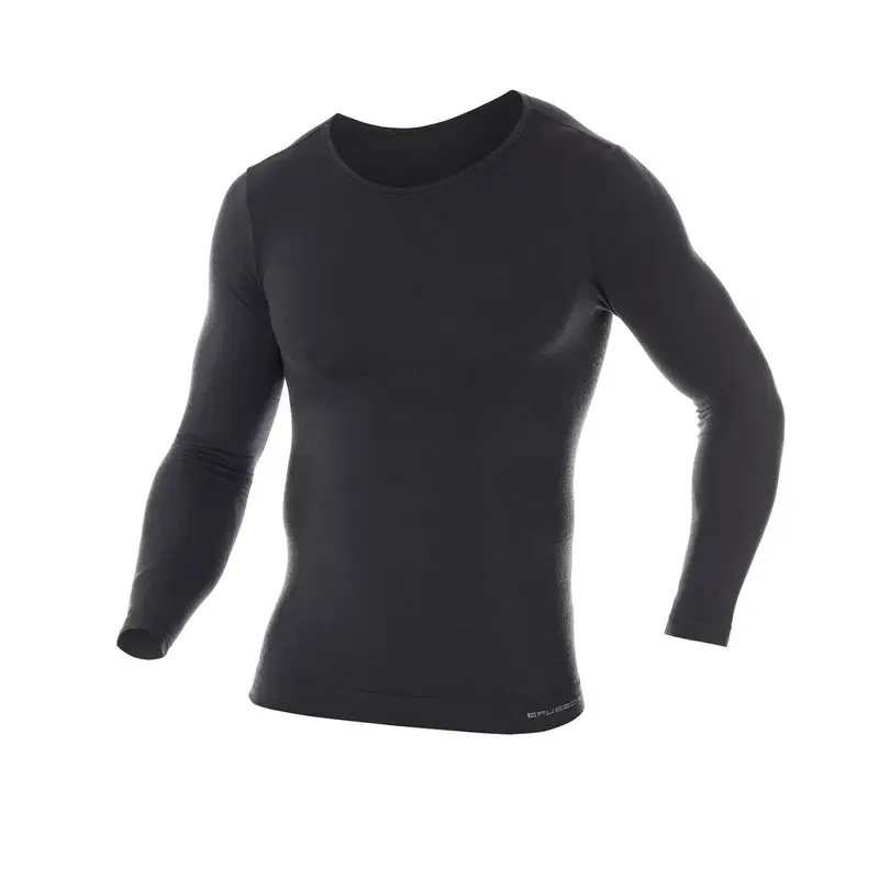 Wysoka jakość Koszulka Męska Z Długim Rękawem Comfort Wool Merino Brubeck Grafitowy (LS11600)