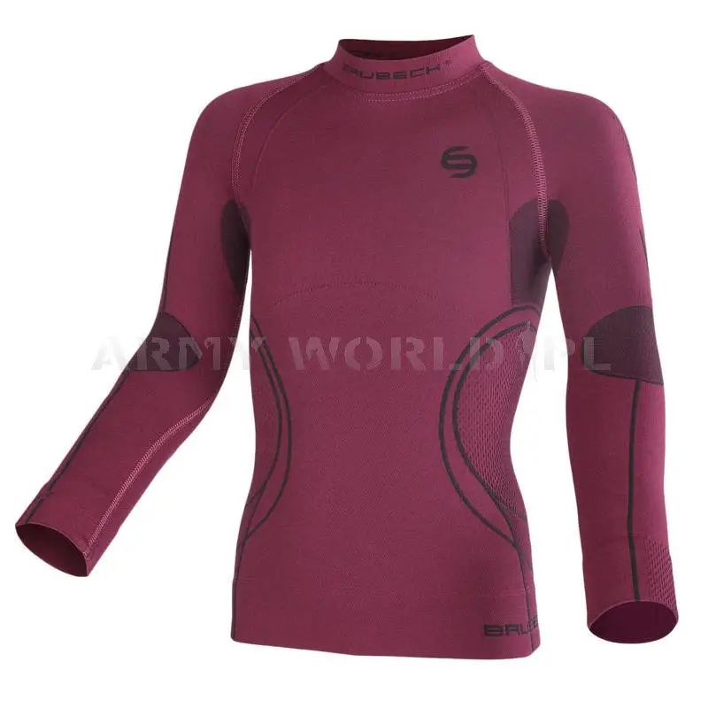 Bluza Termoaktywna Junior Thermo Brubeck Jagodowa (LS11450) Bezpieczne zakupy