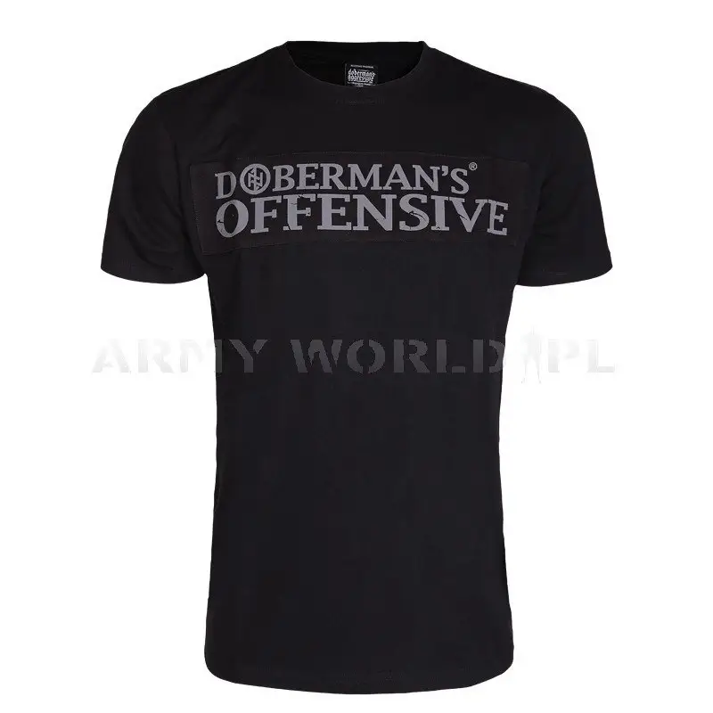Oferta czasowa T-shirt D.B.N.S Offensive Doberman's Aggressive Czarny (TS193)