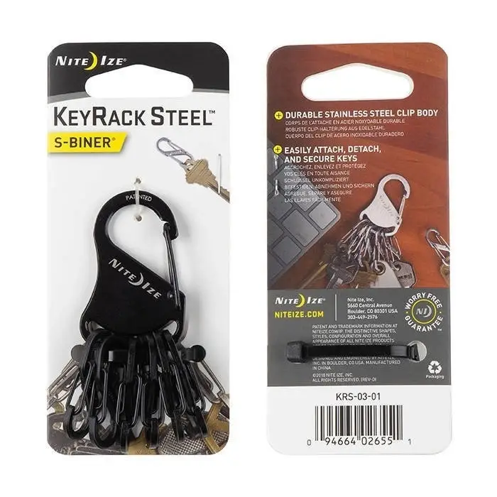 Cena promocyjna Karabinek Na Klucze S-Biner KeyRack Stal Nierdzewna Nite Ize Czarny (KRS-03-01)