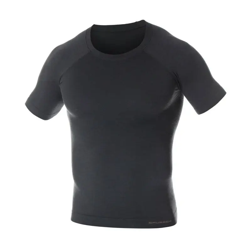 Koszulka Męska Z Krótkim Rękawem Comfort Wool Merino Brubeck Grafitowa (SS11030) Łatwy zwrot