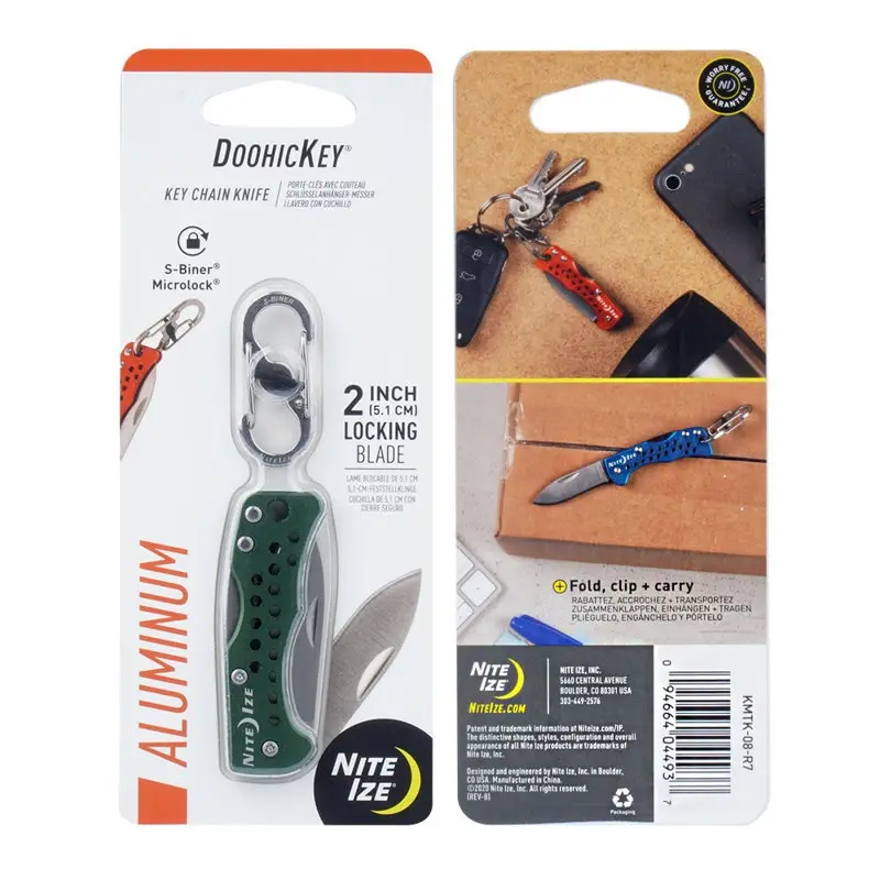 Brelok z Nożem Składanym DoohicKey Key Chain Knife Nite Ize Olive (KMTK-08-R7) Popularny