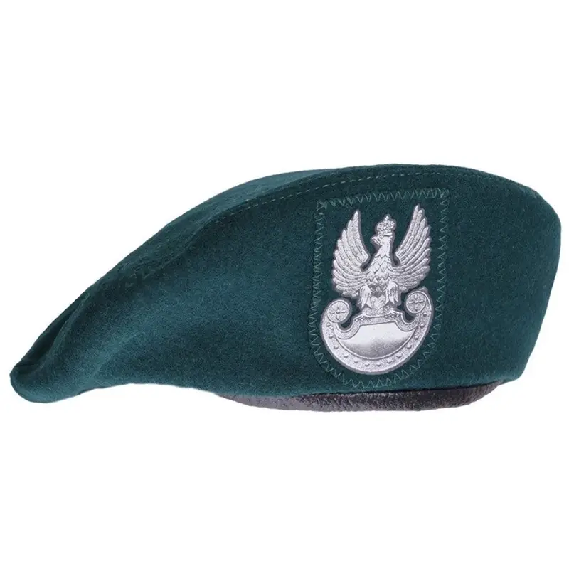 Wybór klientów Beret Wojskowy Polski 418/MON Nadruk Zielony Oryginał Nowy