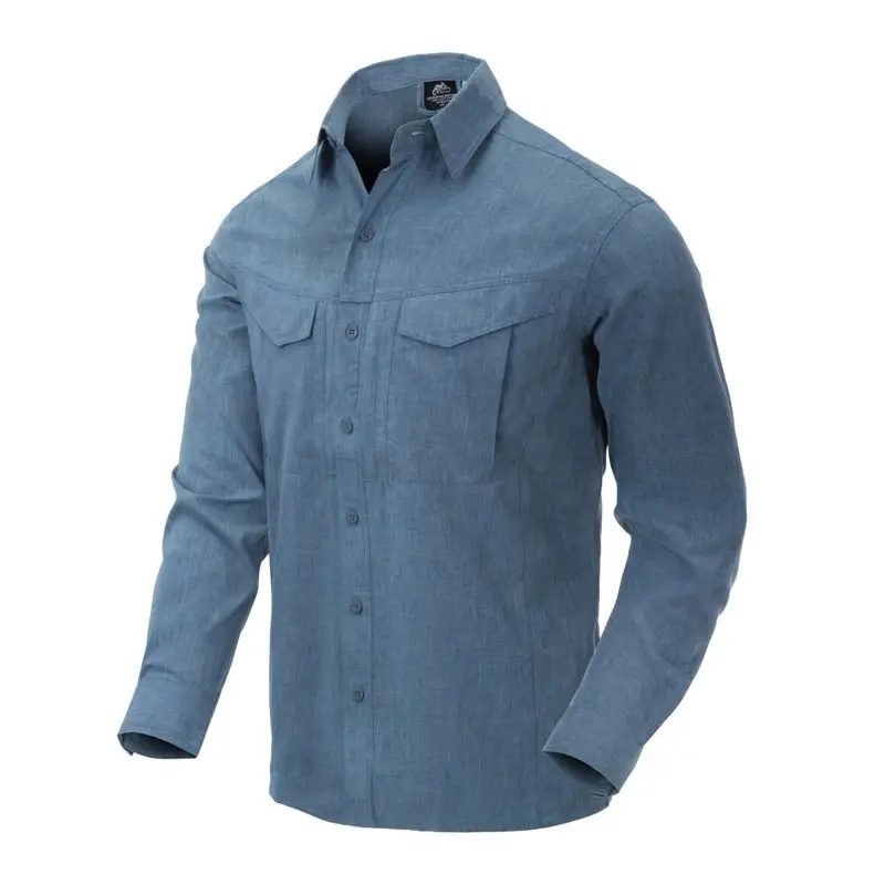 Zamów dziś Koszula Taktyczna Defender Mk2 Gentleman Długi Rękaw Helikon-Tex Melange Blue (KO-DGM-PO-6520Y)