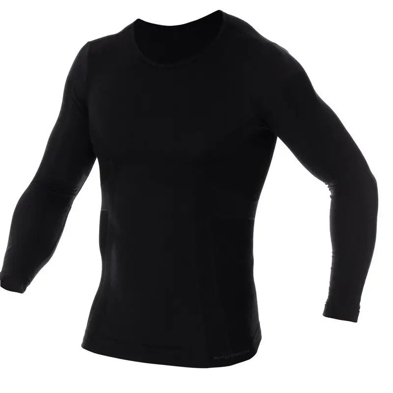 Bluza Termoaktywna Męska Z Długim Rękawem Comfort Wool Merino Brubeck Czarna (LS1160M) Hit cenowy