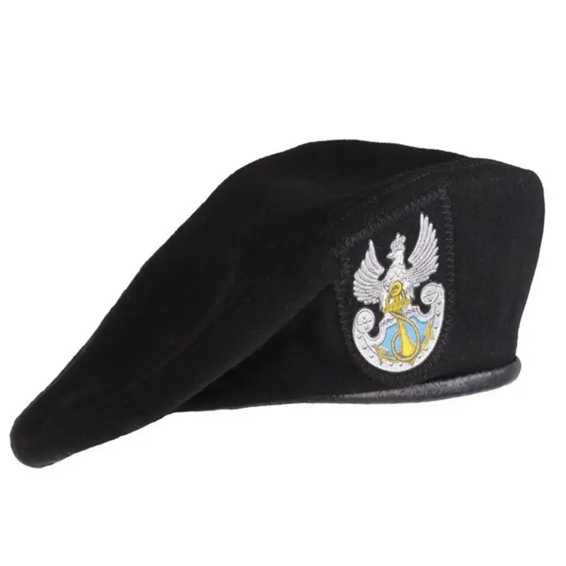 Beret Wojskowy Polski Marynarki Wojennej 418/MON Nadruk Czarny Oryginał Nowy Niska cena