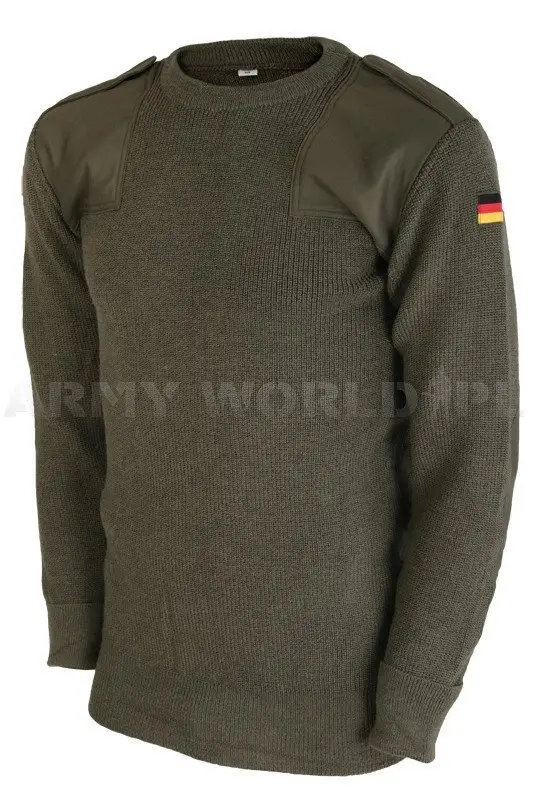 Dostępne od ręki Sweter Wojskowy Bundeswehr Wełniany Olive Oryginał Demobil BDB