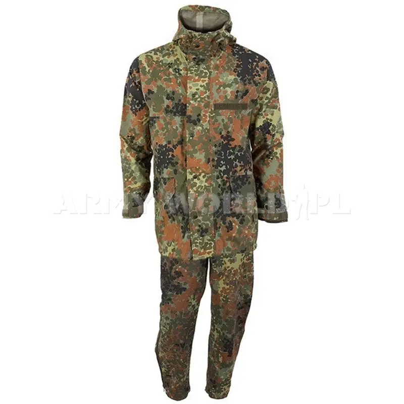 Komplet Gore-Tex Przeciwdeszczowy Wojskowy Bundeswehr Flecktarn Oryginał Nowy Bezpieczne zakupy