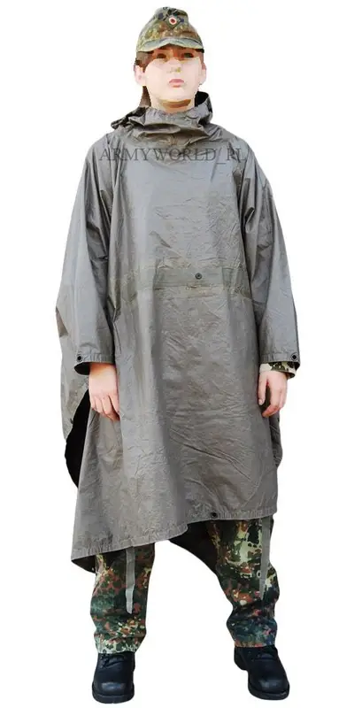 Poncho Wojskowe Gumowe Przeciwdeszczowe Bundeswehr Oryginał Demobil DB Wysoka jakość