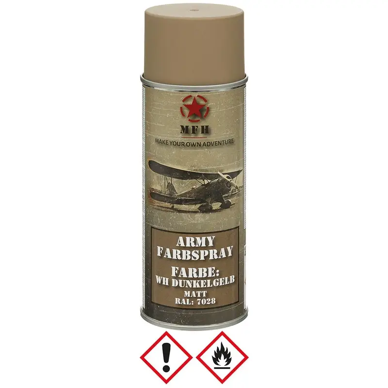 Farba Maskująca Wojskowa W Sprayu 400 ml MFH Mat WH Dark Yellow (27375K) Hit sprzedaży