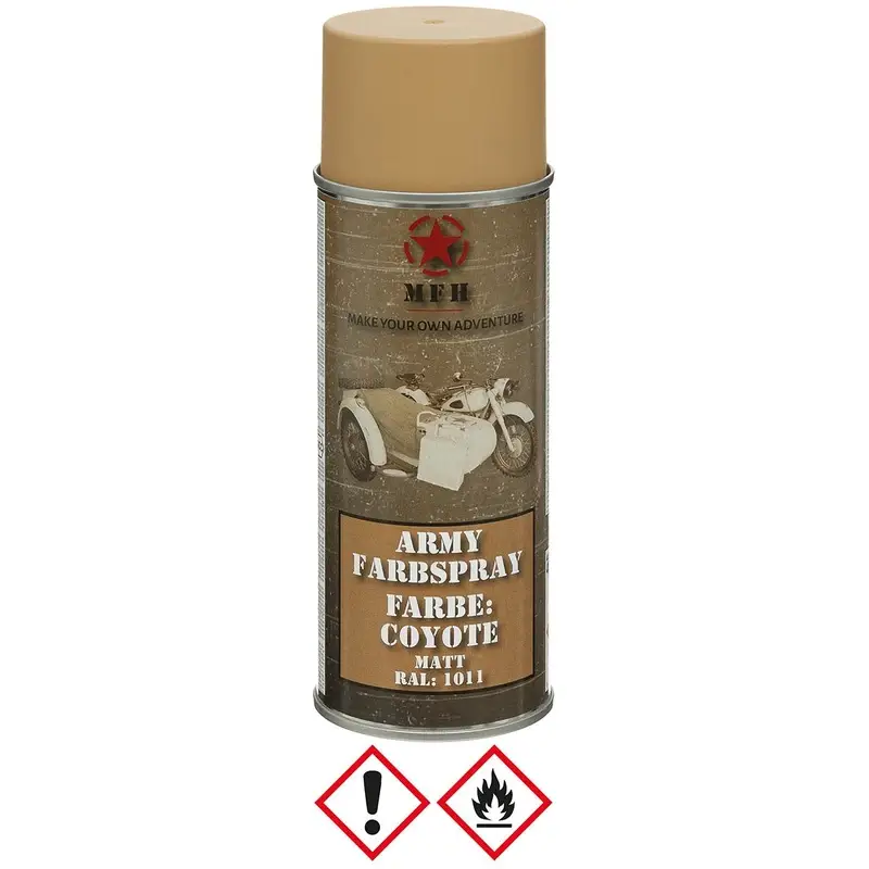 Obniżka ceny Farba Maskująca Wojskowa W Sprayu 400 ml MFH Mat Coyote (27375I)